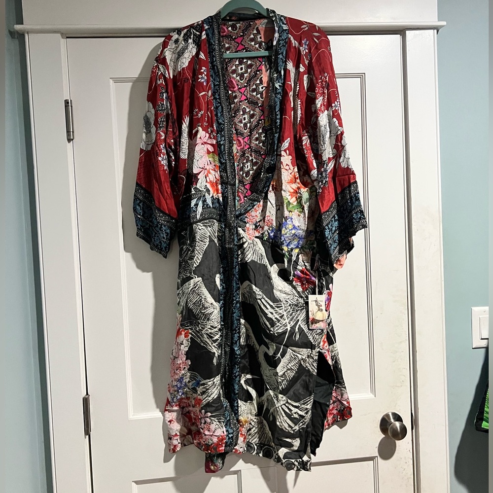 Johnny Was Janice Gabrielle Kim Reversible Silk Kimono - NWT - Sz. L - Picture 14 of 16
